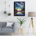 Miniatyrbillede 4 af 7: Bomclap Diamantmaleri – DIY 5D Diamantmaleri, 30x40cm, Magiske Nattescener med Stjerneskyer over Bergsö
