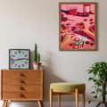 Miniatyrbillede 5 af 7: Bomclap Pink Diamond Art Begynder - 5D Fuld Drill Blomster DIY Kit 30x40 cm Vægdekoration Håndværksgave