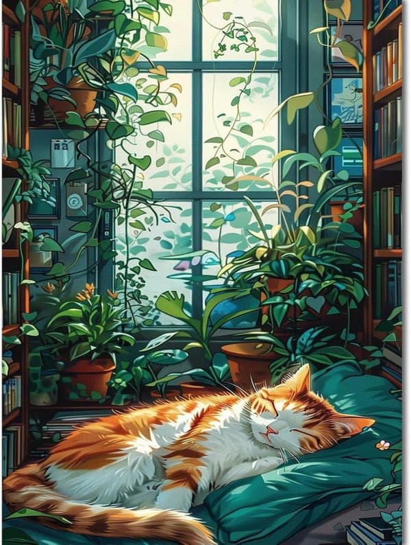 Bomclap Cat Timanttimaalaus Aikuinen - 5D Full Drill DIY Kit 30x40 cm Kissan muotokuva seinätaide käsityöt