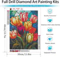 Miniatyrbild 4 av 7: Bomclap Diamond Painting – DIY 5D Diamantmålning, 30x40cm, Färgsprakande Glasmåleri av Tulpaner