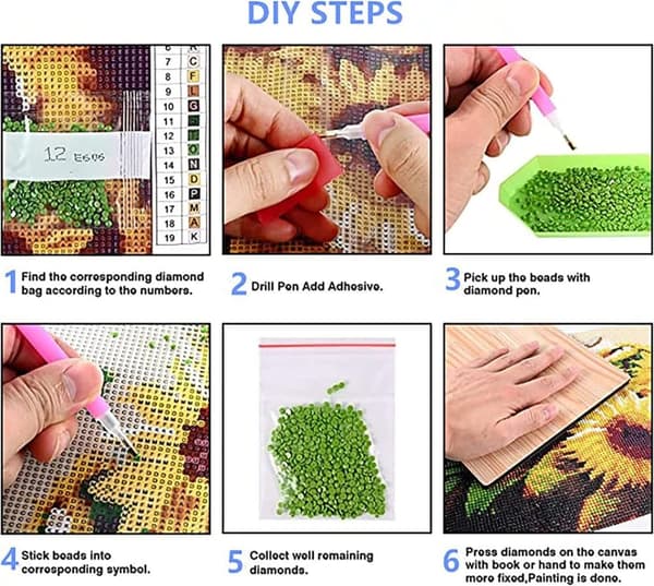 Bomclap Diamond Painting – DIY 5D Diamantmålning, 30x40cm, Färgsprakande Glasmåleri av Tulpaner