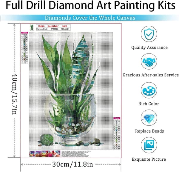 Bomclap Diamantkonst Kit för Vuxna – 5Dväxter, DIY Full Drill! Premium Gem Dots, Hemväggdekoration & Gåva