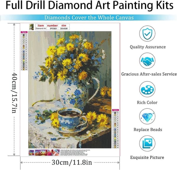 Bomclap Aikuille Diamantti - taide Aset - 5D Vanha - kausi Kukka - putki, DIY Täydellinen Drill - aset Aloittelijoille. Premium Gem Dots, Koti - seinä