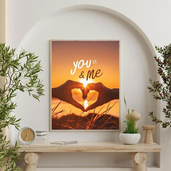 Bomclap You and Me Diamond Art Kit Voksne – 5D Full Round Drill Diamond Dots! Elsker maleri med runde diamanter, hjem vægdekoration (30x40cm)