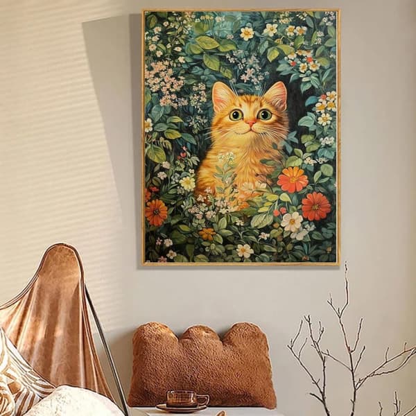 Bomclap Katt Diamantkonst Nybörjare - 5D Full Drill 30x40 cm DIY Hemslöjdskit Kattdesign Väggdekoration