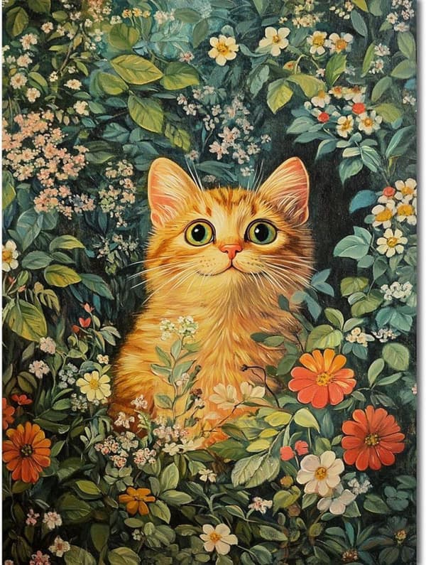 Bomclap Katt Diamantkonst Nybörjare - 5D Full Drill 30x40 cm DIY Hemslöjdskit Kattdesign Väggdekoration