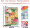 Miniatyrbild 2 av 6: Bomclap Rosa Blomster Diamantmålning - 5D Rund Full Drill Botanisk Konst 30x40 cm Elegant Hemslöjd