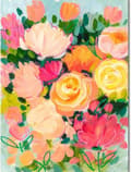 Miniatyrbild 1 av 6: Bomclap Rosa Blomster Diamantmålning - 5D Rund Full Drill Botanisk Konst 30x40 cm Elegant Hemslöjd