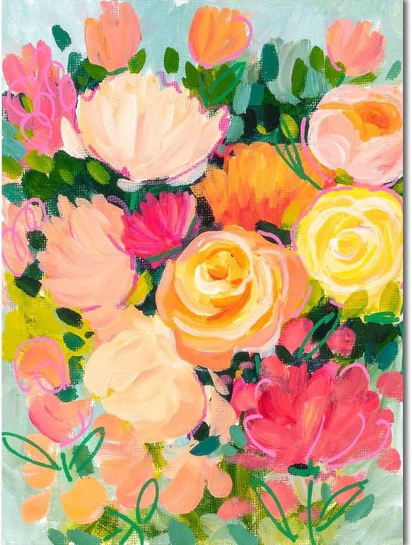 Bomclap Pink Floral Diamond Maleri - 5D Rund Full Drill Botanisk Kunst 30x40 cm Elegant Kunsthåndværk