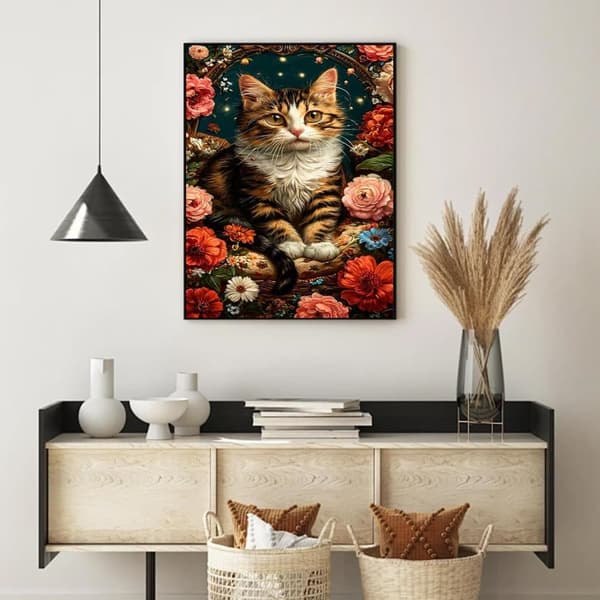 Bomclap Kaliko Kissa Timanttimaalaus - 5D-kuvio Täysi Pora 30x40 cm Lemmikkiteema DIY-käsityöt