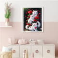 Miniatyrbillede 5 af 8: Bomclap Cats 5D DIY Diamond Art Kit Voksne – Roser med fuldt værktøj! Blomstermaleri med runde diamanter, Hjem vægdekoration