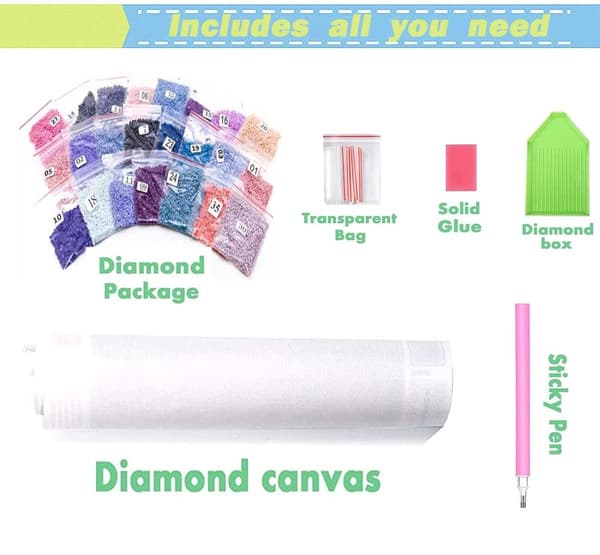 Bomclap Cats 5D DIY Diamond Art Kit Voksne – Roser med fuldt værktøj! Blomstermaleri med runde diamanter, Hjem vægdekoration
