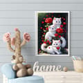 Miniatyrbillede 8 af 8: Bomclap Cats 5D DIY Diamond Art Kit Voksne – Roser med fuldt værktøj! Blomstermaleri med runde diamanter, Hjem vægdekoration