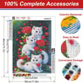 Miniatyrbillede 2 af 8: Bomclap Cats 5D DIY Diamond Art Kit Voksne – Roser med fuldt værktøj! Blomstermaleri med runde diamanter, Hjem vægdekoration