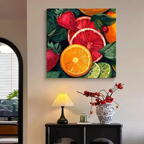 Bomclap Citron Diamant Kunst - 5D Fuld Drill Citrusfrugt 30x30 cm Farverigt Køkken Dekoration Kunsthåndværk