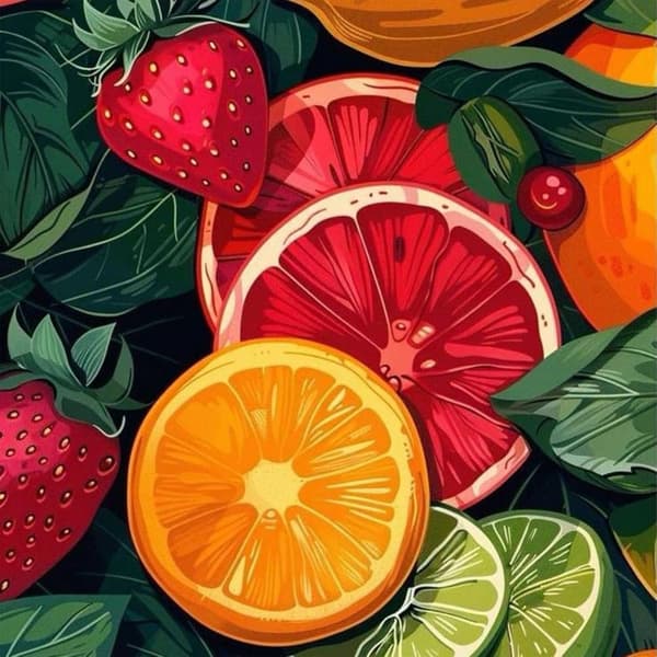 Bomclap Citron Diamant Kunst - 5D Fuld Drill Citrusfrugt 30x30 cm Farverigt Køkken Dekoration Kunsthåndværk
