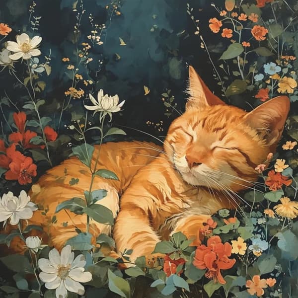 Bomclap Sovende Kat Diamantmaleri - 5D Fuld Drill Afslappende Kunst 30x30 cm Cat Lovers Gave
