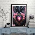 Miniatyrbild 5 av 7: Bomclap Änglavingad Diamantkonst 30x40 cm | Kärleksblomster 5D-målning | Fullrund borr DIY-kit för väggdekor