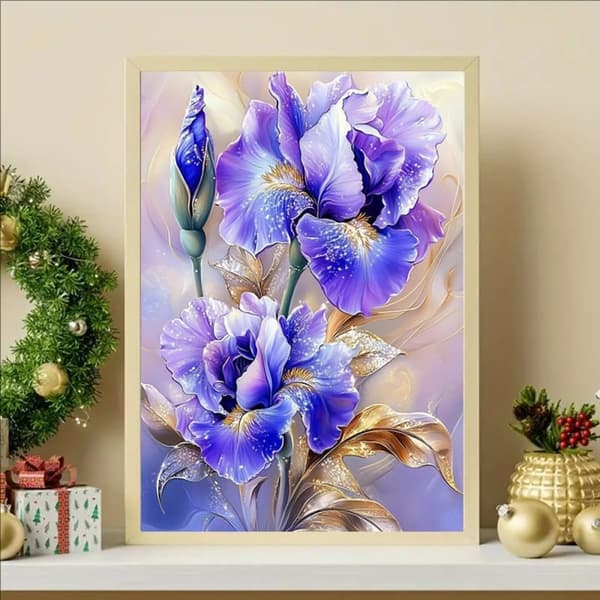 Bomclap Floral Diamond Art 30x40 cm | 5D roterende boresæt til voksne | DIY perlemaling til wallstickers og begyndere