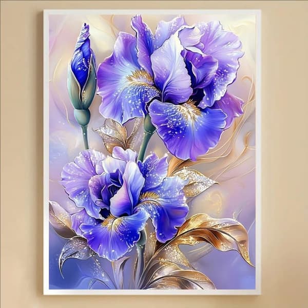 Bomclap Floral Diamond Art 30x40 cm | 5D roterende boresæt til voksne | DIY perlemaling til wallstickers og begyndere