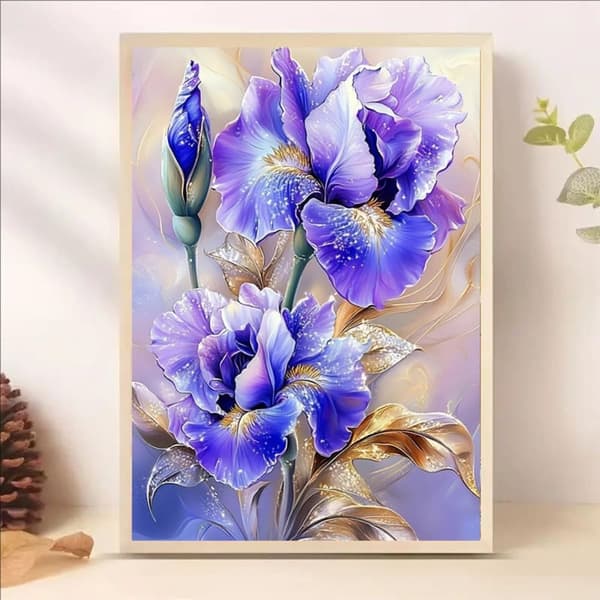 Bomclap Floral Diamond Art 30x40 cm | 5D roterende boresæt til voksne | DIY perlemaling til wallstickers og begyndere