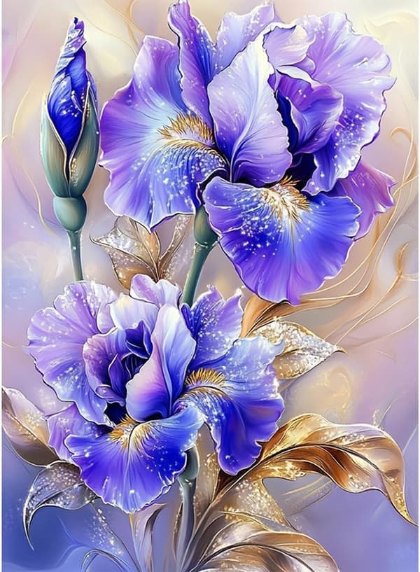 Bomclap Floral Diamond Art 30x40 cm | 5D roterende boresæt til voksne | DIY perlemaling til wallstickers og begyndere