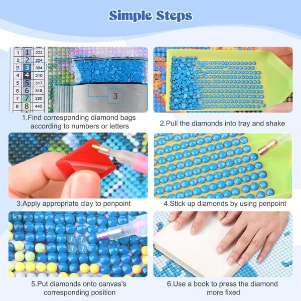 Bomclap Flowers Diamond Art Kit Aikuiset – 5D Full Drill Diamond Dots! DIY-timanttimaalaussarja aloittelijoille