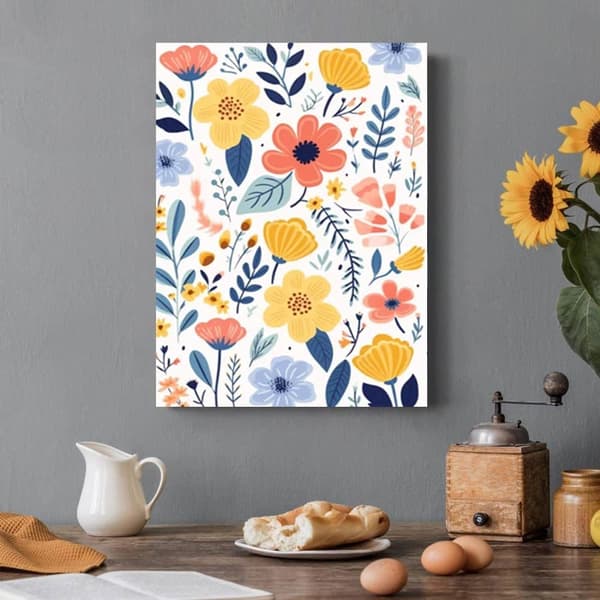 Bomclap 5D Kukka Timanttitaide 30x40 cm | Täysi poramaalaus aloittelijoille | Helmitaide seinäkoristeluun