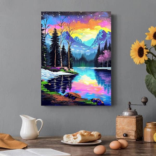 Bomclap Maisema Timanttimaalaus 30x40 cm | 5D-helmitaidetta aikuisille | DIY täysi poraseinäkoriste