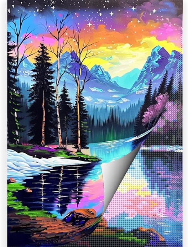 Bomclap Maisema Timanttimaalaus 30x40 cm | 5D-helmitaidetta aikuisille | DIY täysi poraseinäkoriste