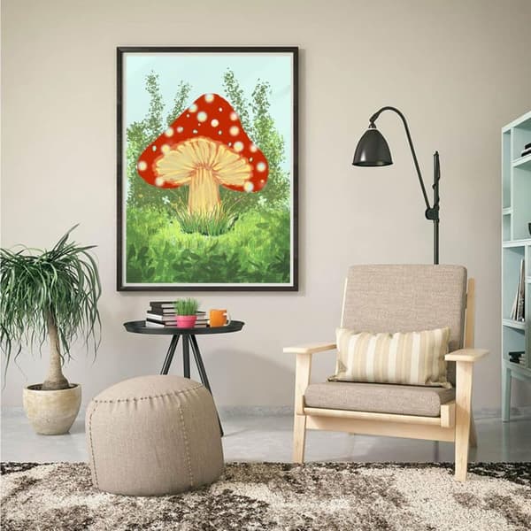 Bomclap Mushroom Diamond Art 30x40 cm | Täysi pyöreä poranterä 5D-maalaus | Helmisarjat aloittelijoille ja kotiin