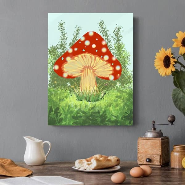 Bomclap Mushroom Diamond Art 30x40 cm | Täysi pyöreä poranterä 5D-maalaus | Helmisarjat aloittelijoille ja kotiin