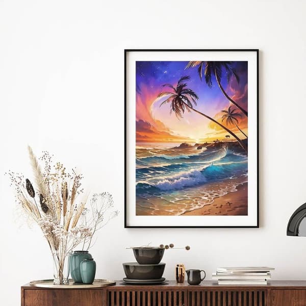 Bomclap Beach Diamantmaleri 30x40 cm | 5D perlekunst til voksne | Fuld boremaskine DIY kunstværk til væg