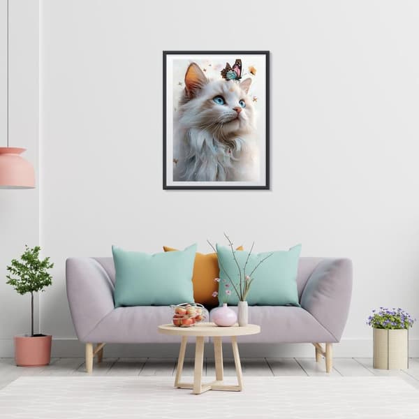 Bomclap Cats 5D DIY Diamond Art Kit Voksne – Roser med fuldt værktøj! Runde diamanter, Hjem vægdekoration