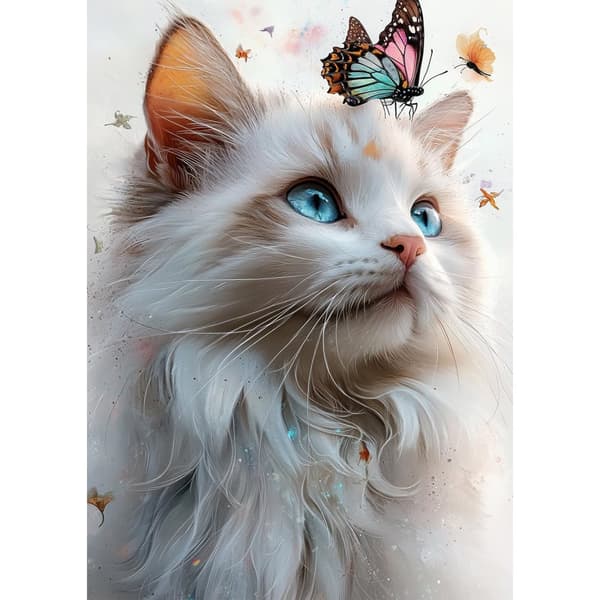 Bomclap Cats 5D DIY Diamond Art Kit Voksne – Roser med fuldt værktøj! Runde diamanter, Hjem vægdekoration