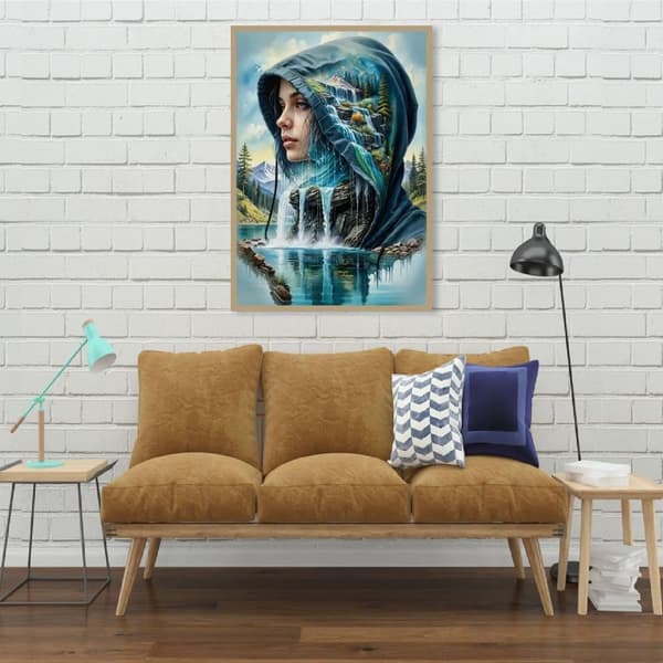 bomclap kvinder landskab diamant kunst - 5d fuld bore DIY smykker kunstsæt, 30x40cm boligindretning