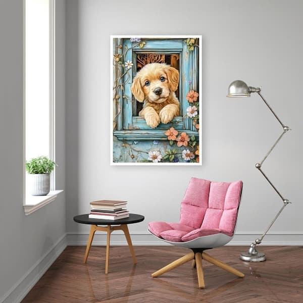 Bomclap Hund Diamantmålningskit - 5D Full Drill DIY Presentidé, 30x40 cm Konstverk
