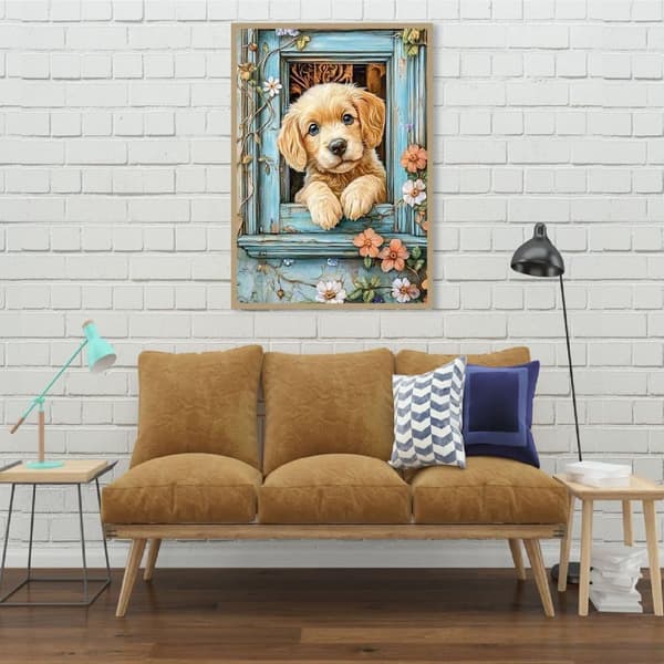 Bomclap Hund Diamantmålningskit - 5D Full Drill DIY Presentidé, 30x40 cm Konstverk