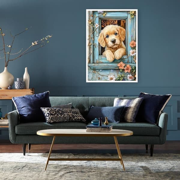 Bomclap Hund Diamantmålningskit - 5D Full Drill DIY Presentidé, 30x40 cm Konstverk