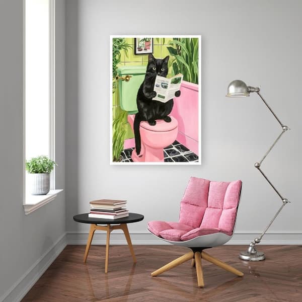 Bomclap Svart Katt Diamantkonst - 5D Full Drill Festlig Väggdekoration 30x40 cm