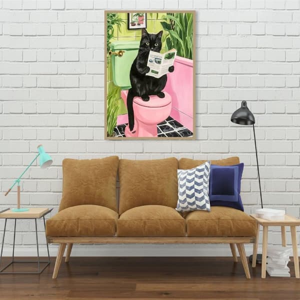 Bomclap Svart Katt Diamantkonst - 5D Full Drill Festlig Väggdekoration 30x40 cm