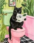 Miniatyrbild 1 av 7: Bomclap Svart Katt Diamantkonst - 5D Full Drill Festlig Väggdekoration 30x40 cm