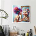 Pikkukuva 5 / 7: Bomclap Family Diamond Painting Set - 5D DIY Full Drill -korutaide aloittelijoille, 35x35 cm seinäkoriste