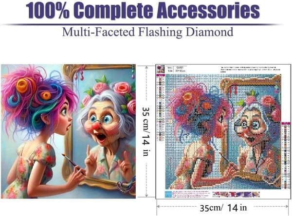 Bomclap Family Diamond Painting Set - 5D DIY Full Drill -korutaide aloittelijoille, 35x35 cm seinäkoriste