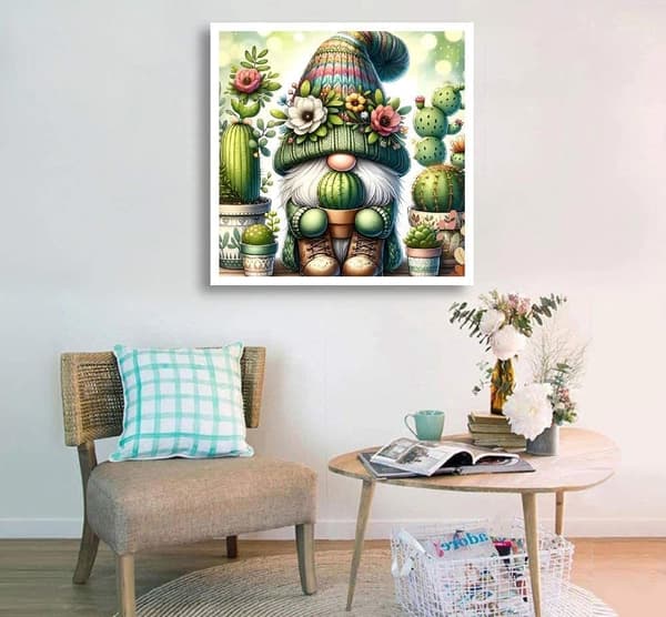 Bomclap Santa Diamond Art - 5D Full Drill DIY kodin sisustusmaalaussarja aikuisille, 35x35 cm