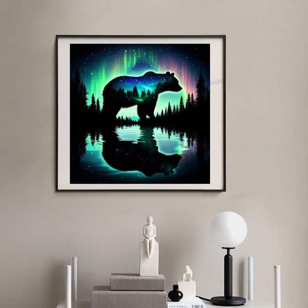 Bomclap Bear Diamond Art Set - 5D Full Drill DIY-korutaidetta aloittelijoille, 30x30 cm