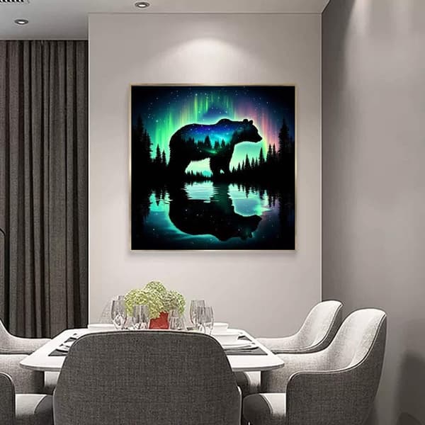 Bomclap Bear Diamond Art Set - 5D Full Drill DIY-korutaidetta aloittelijoille, 30x30 cm