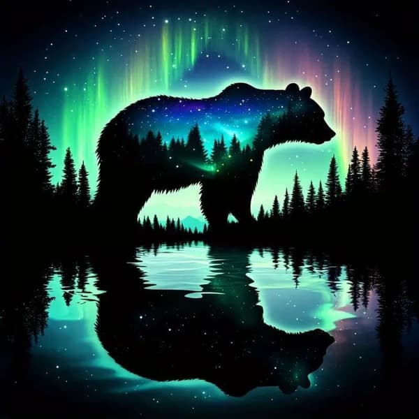 Bomclap Bear Diamond Art Set - 5D Full Drill DIY-korutaidetta aloittelijoille, 30x30 cm
