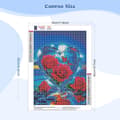 Miniatyrbillede 2 af 7: Bomclap Rose Love 5D DIY Diamond Art Kit Voksne – Rose Diamond Art med fuldt værktøj! Runde diamanter, Hjem vægdekoration