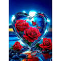 Miniatyrbillede 1 af 7: Bomclap Rose Love 5D DIY Diamond Art Kit Voksne – Rose Diamond Art med fuldt værktøj! Runde diamanter, Hjem vægdekoration